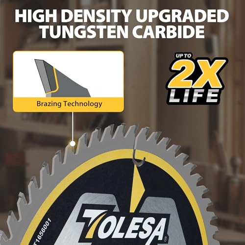 TOLESA 6 1/2 Circular Saw Blades, 60T for Wood and Plywood, 3-Pack - size: 6-1/2'', style: 60T