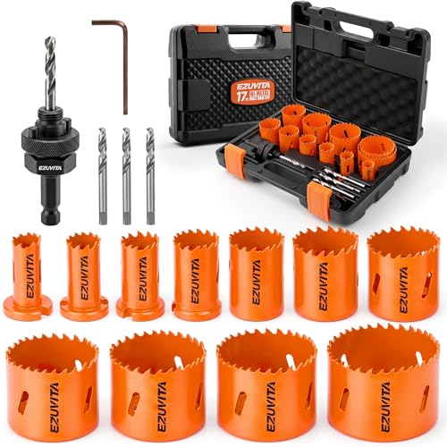 17PCS Bi-Metal Hole Saw Kit, 3/4"-2-1/2" Hole Cutters