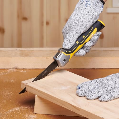 KATA Folding Drywall Saw with Sheath, Sharp Hardened Blade Jab Saw for DIY - color: Black