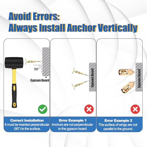 200Pcs Self Drilling Drywall Anchors Heavy Duty Metal 66LB - size: 200Pcs 12*30