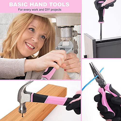 FASTPRO 232-Piece Pink Drill Set for Women, Pink Tool Set with Bag - color: Pink