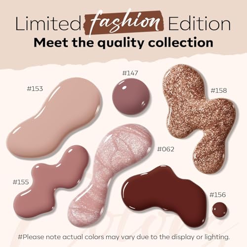modelones Quick Dry Nail Polish Set, 6 Colors Brown Nude Burgundy - color: A3 Cinnamon Brown