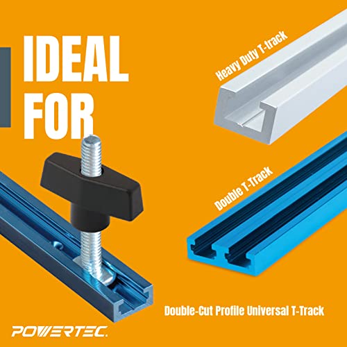POWERTEC 71174 T Track Knob Kit, 5/16-18 Threaded Bolts and Washers, 46 Piece Set, T Slot Bolts, T Track Accessories for Woodworking Jigs and Fixtures - size: 5/16"-18, style: 46 pcs