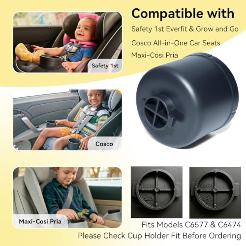 Cup Holder Replacement for Safety 1st EverFit/Grow and Go, for Maxi-COSI Pria, and for Cosco All-in-One Car Seats (Model C6577 & C6474) | Injection Molded OEM Quality Cup Holder (2 PCS) - size: 2 PCS