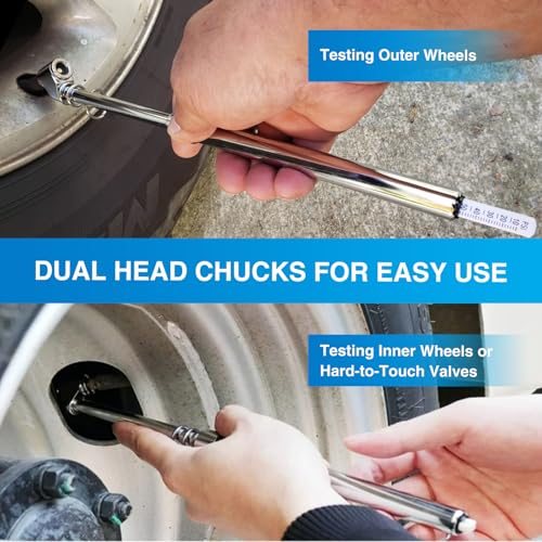 Nilight Dual Head Tire Pressure Gauge 10-150PSI Heavy Duty Straight-On - color: 1pc Tire Pressure Gauge