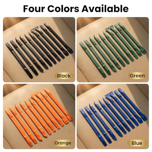 10Pcs Plastic Scraper Tools with Storage Case, Green - color: Green
