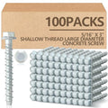 Tandefio 100 Pack 5/16 x 3 Concrete Anchors and Screw Kits Galvanized - size: 5/16" X 3"