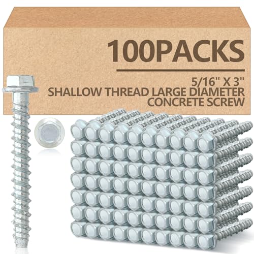 Tandefio 100 Pack 5/16 x 3 Concrete Anchors and Screw Kits Galvanized - size: 5/16" X 3"