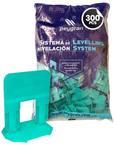 Peygran Tile Leveling System 1/8" (3MM): 300 Clips. Lippage Free Tile and Stone Installation for PRO and DIY. The Most Precise and Reliable Tile Leveling Clips on The Market.