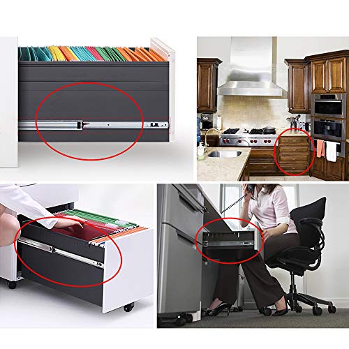 ETOPARS 5 Pairs 13" Heavy Duty 17mm Drawer Runners Slide Slides Ball Bearing Grooved Steel Extension Sizes Kitchen Cabinet Desk Capacity Side Mount - size: 13" / 310mm