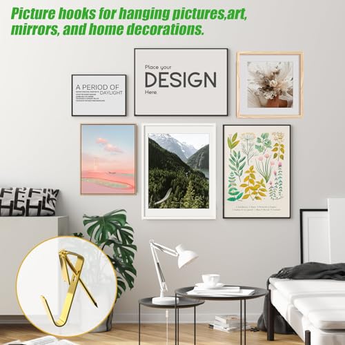 169 Picture Hanging Kit, 10-100lb Picture Hook Sets, Boxed 83 Metal Picture Hangers and 86 Nails, Suitable for Wooden Walls, Plasterboard Picture Hooks.