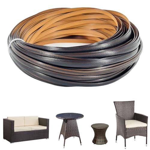480 Ft Wicker Repair Kit, Plastic Wicker Repair Supplies, Mixed Dark Brown, Synthetic Rattan Replacement Material for Patio Wicker Furniture Sofa Chair Repair - color: Mixed Dark Brown, size: 2.2 Lbs