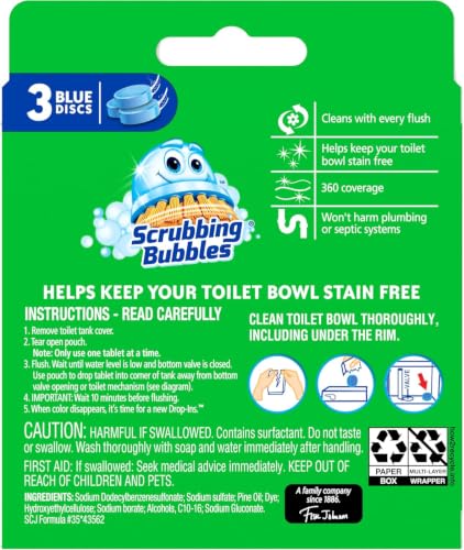 Scrubbing Bubbles Continuous Clean Toilet Tank Drop-Ins, 3 Count, (6-Pack) - size: 3 Count (Pack of 6)