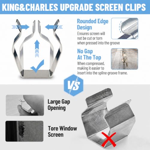 King&Charles Window Screen Replacement, 6in1 Window Screen Door Repair Kit - color: Black, size: 48"×118"
