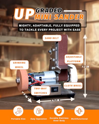 Mini Belt Sander, Electric Small Sander Knife Sharpener, 5.1''x6.7''x7.5'' - size: 5.1''x6.7''x7.5''