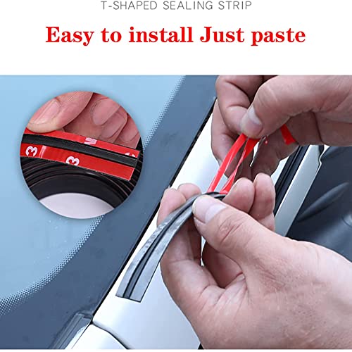 Car Rubber Sealing Strip Torcarvh Car Weather Stripping Protection Door Edge Windshield Adhesive T Shape Sealing Strip Cover Leak Sound Proofing (14mm, 5M) - size: 14mm, 5M