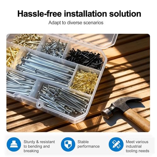 600pcs Galvanized Stell Nails, Nails Assortment Kit