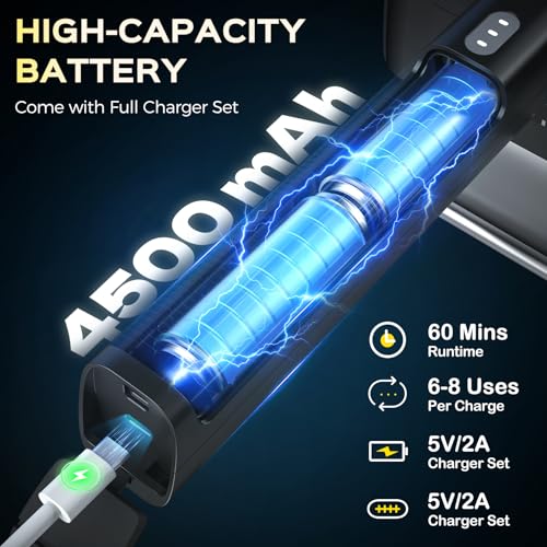 Electric Grill Brush, Grill Cleaner with LED Light, with 800 RPM Motor, Heavy Duty Grill Cleaning Tool, Personalized Grill Gift s for Dad (Yellow) - color: Yellow