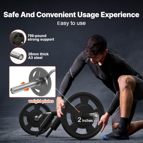 VEVOR Safety Squat Bar, 700 & 1500 LBS, Plus 500 LBS Hex Barbell Trap Bar, Ideal for Squats, Deadlifts, Lunges, Rehab - size: 700 Pounds