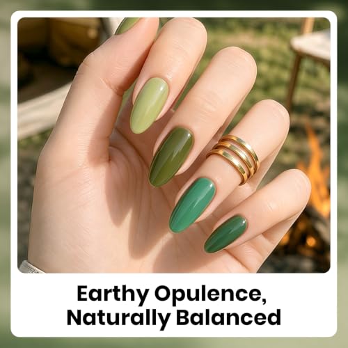 beetles Green Gel Polish Set, 6 Olive Sage Forest Green Colors Gel - color: H - Creme | Wildwood Luxe