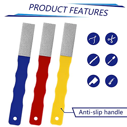 Honoson 6 Pcs Diamond Files Flat Sharpening Hones Color Coded