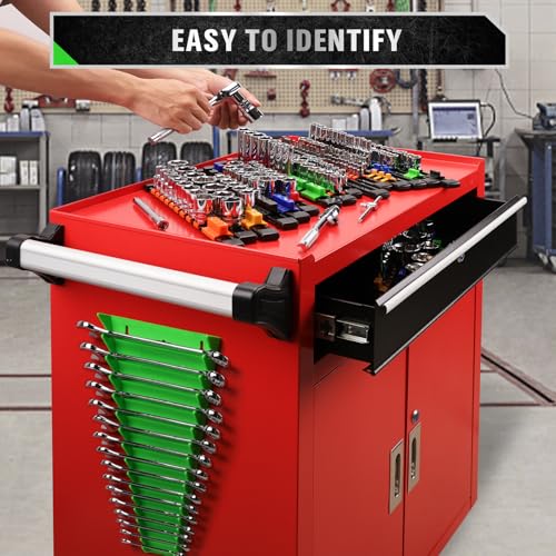 22-Piece Socket Organizer & Magnetic Wrench Organizer Set, 1/4", 3/8", 1/2" Drive Socket Holder, Total 64 Slots Metric & SAE Magnetic Wrench Holder (Socket, Wrenches not Included) - style: 22 PCS