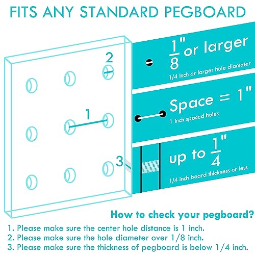 Pegboard Baskets With Hooks, 3 Pack Peg Board Wall Organizer Set (Black) - color: Black