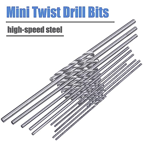 Mesee 20 Pieces HSS Mini Micro Drill Bit Set, 0.3-1.6mm Shank Twist Drill Bits Precision Drill DIY Kit Rotary Hand Tools Accessory