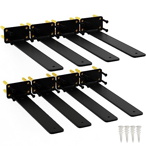 12 Inch Shelf Brackets, 8 Pack Floating Shelf Bracket, 1/5" Thick - size: 12 Inch, style: 8 Pack