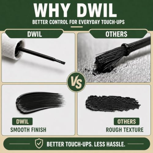 DWIL Wood Paint Touch Up Paint - 1.5 Oz Touch Up Paint Pen, Quick-Dry Black Paint for Wood Scratches,Chips and Spots on Furniture, Cabinets, Doors, Tables, Dressers (Black) - color: Black