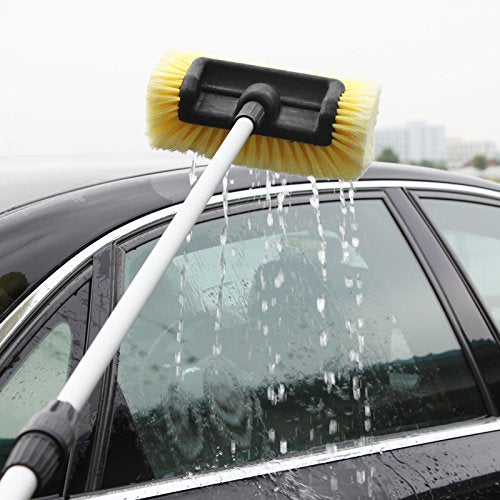 CARCAREZ 10" Car Wash Brush Head with Soft Bristle for Auto RV Truck Boat Camper Exterior Washing Cleaning, Yellow (1, 10" PRO MAX) - size: 10" PRO MAX