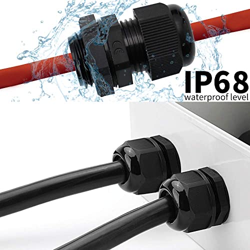 MAKERELE 2Pcs 1” NPT Cable Gland Connector, IP68 Waterproof - color: Black, size: 1" 2pcs BAG