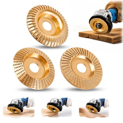 Tungsten Carbide Cutting Wheel, 3PCS Wood Carving Disc Set for Angle Grinder, Grinding Shaping Disc and Polishing Wheel, Suitable for 4" or 4 1/2" Angle Grinders (Inner Diameter 7/8-inch(22mm)) - size: Inner Diameter 7/8-inch(22mm)