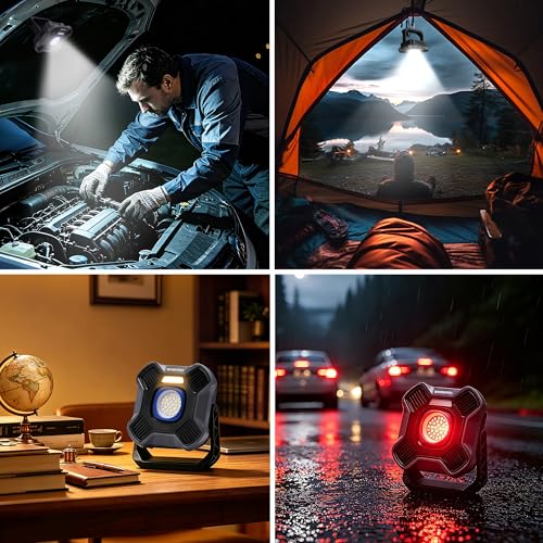 WORKPRO Magnetic Work Light, 4000mAh Rechargeable LED Work Lights, 2000LM