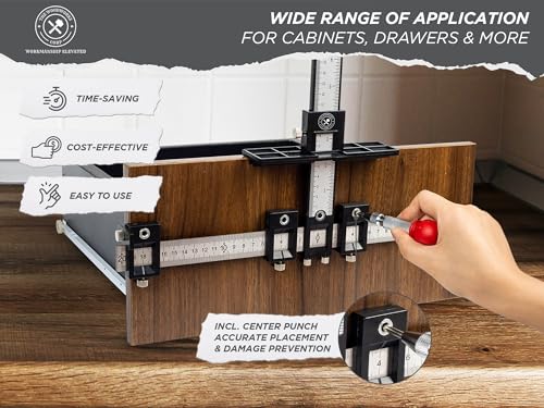 Cabinet Hardware Jig Tool - Precise Drilling Cabinet Handle Jig - Adjustable Cabinet Jig - Perfect for Kitchen Handles - Jig for Handles and Pulls
