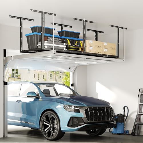 FLEXIMOUNTS 3x8 Overhead Garage Ceiling Storage Rack Adjustable, Hammertone - color: Hammertone, size: 3x8 ft