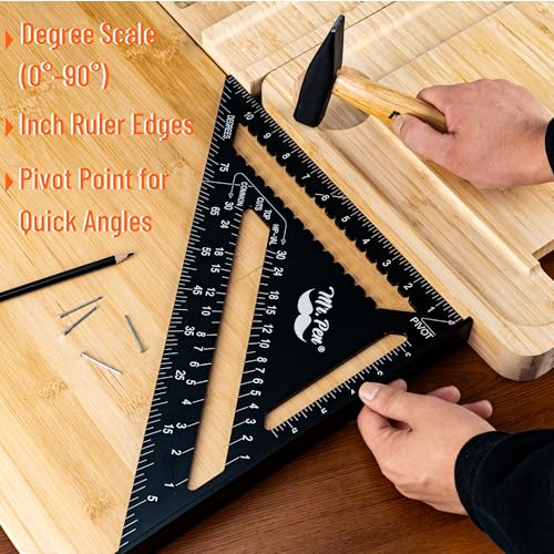 Mr. Pen- Rafter Square, 12 Inch, Black, Aluminum Alloy 12 Inch