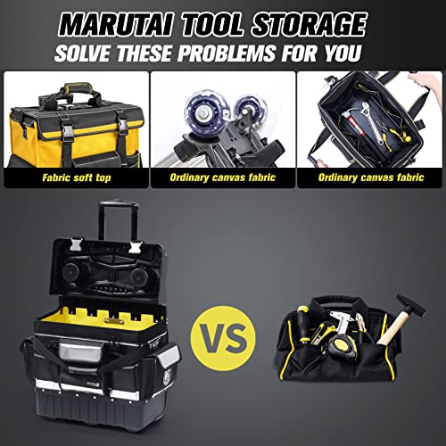 MARUTAI 18in Water-Resistant Tool Bag with Wheels, 330lb Load for Jobsites