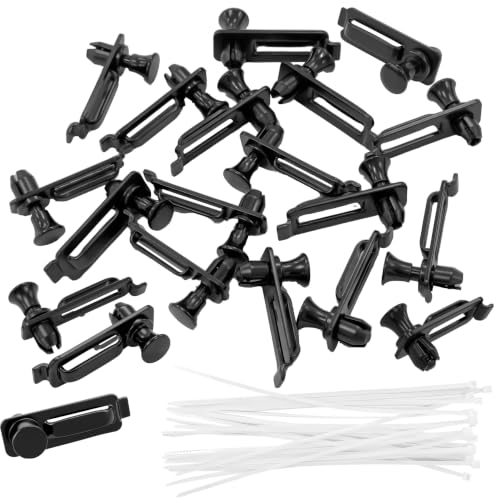 Media Enclosure Cable Management Clips Push Lock Pin Kit Fit for Legrand Wall Network Box AC103520-20 Pack with Cable Ties