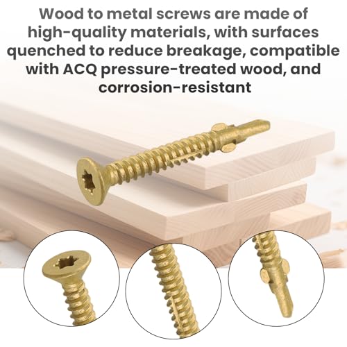 #10 x 1-5/8" Reamer Tek Torx/Star Head Self-Drilling Wood to Metal Screws