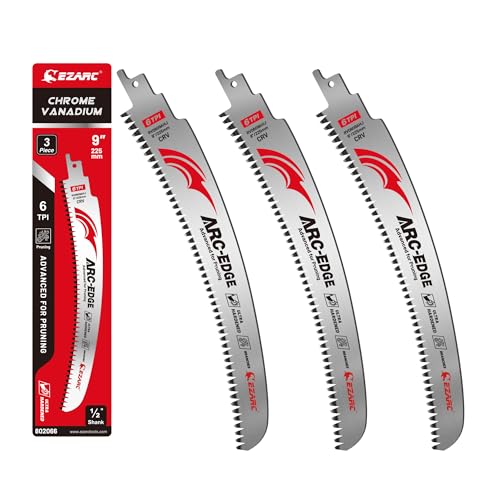 EZARC Arc Edge Reciprocating Saw Blades, 9-Inch 6TPI for Pruning, 3-Pack - size: 9 Inch