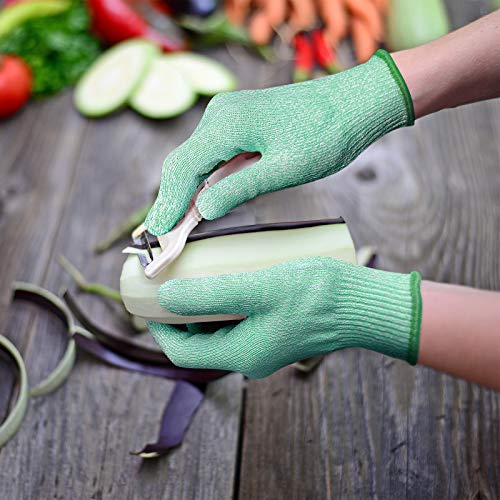 Evridwear Cut Resistant Gloves Food Grade Level 5 Kitchen Safety Protection (Medium, Green) - color: Green, size: Medium (Pack of 1)