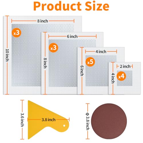 Wall Repair Patch Kit, 15 Pieces Aluminum Self-Adhesive Mesh Repair Patches for Drywall, Multiple Large Small Sizes 2/4/6/8 Inch Drywall Hole Repair Kit, Permanently Repairs Damaged Walls and Ceilings - size: 2/4/6/8in