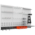 TORACK 109 PCS Pegboard Wall Organizer 48x24 in, Garage Metal Pegboard - color: Grey