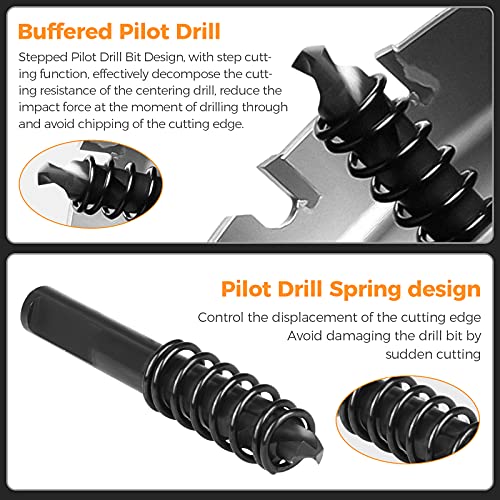 ANBULL 9PCS Carbide Hole Saw Kit for Hard Metal and Steel,7/8"-2-1/2" Hole