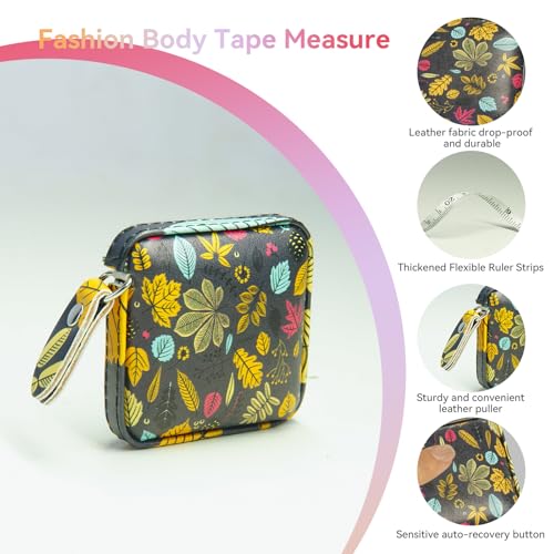 Mini Retractable Soft Tape Measure for Sewing, Fabric, Body Measurements - color: leaf
