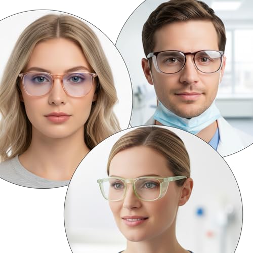 Ptwola Clear Safety Glasses Nurses Goggles Protective Eyewear Lab Goggles Side Protect and Clean Cloth Assistant Accessories - color: Black, Purple, Champagne, Green