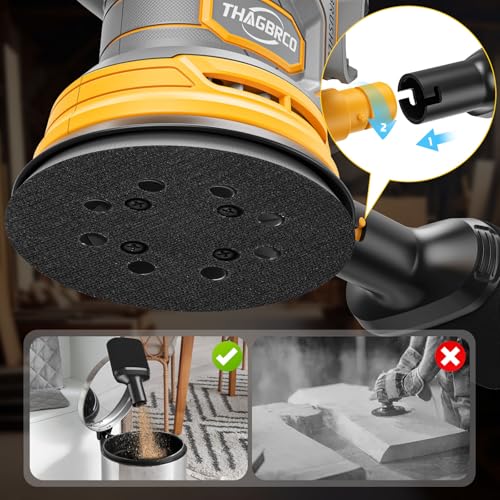 Cordless Orbital Sander Compatible For Dewalt 20V 60V With Dust Collector - style: SANER 20V 60V