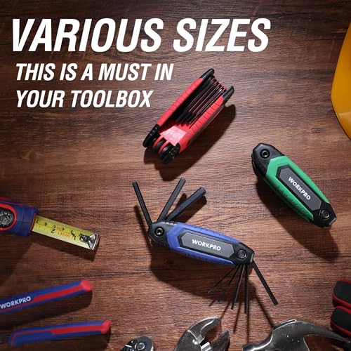 WORKPRO 25-Piece Folding Allen Wrench Set, SAE, Metric, Torx Hex Key Set