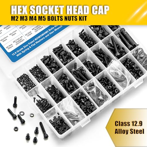 2240Pcs Metric Screws Assortment M2-M5 Hex Socket Head Cap Screws Bolts